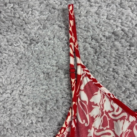 Karen Kane Dress Womens Medium Midi Side Slit Long Red Spaghetti Straps Resort - Picture 4 of 7